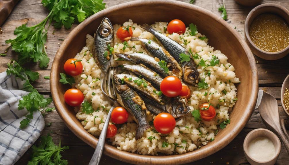 arroz coliflor con sardinas