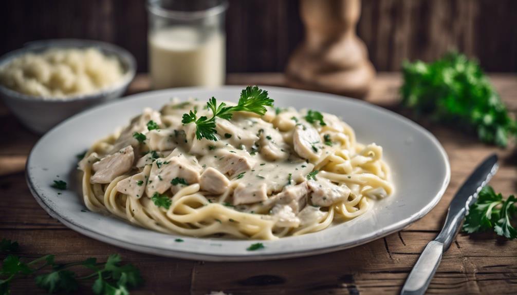 cauliflower fettuccine chicken alfredo