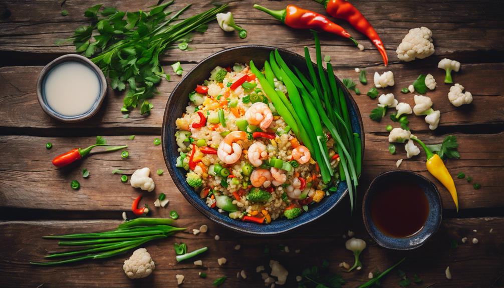 cauliflower fried rice dish