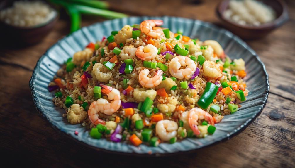 cauliflower fried rice dish