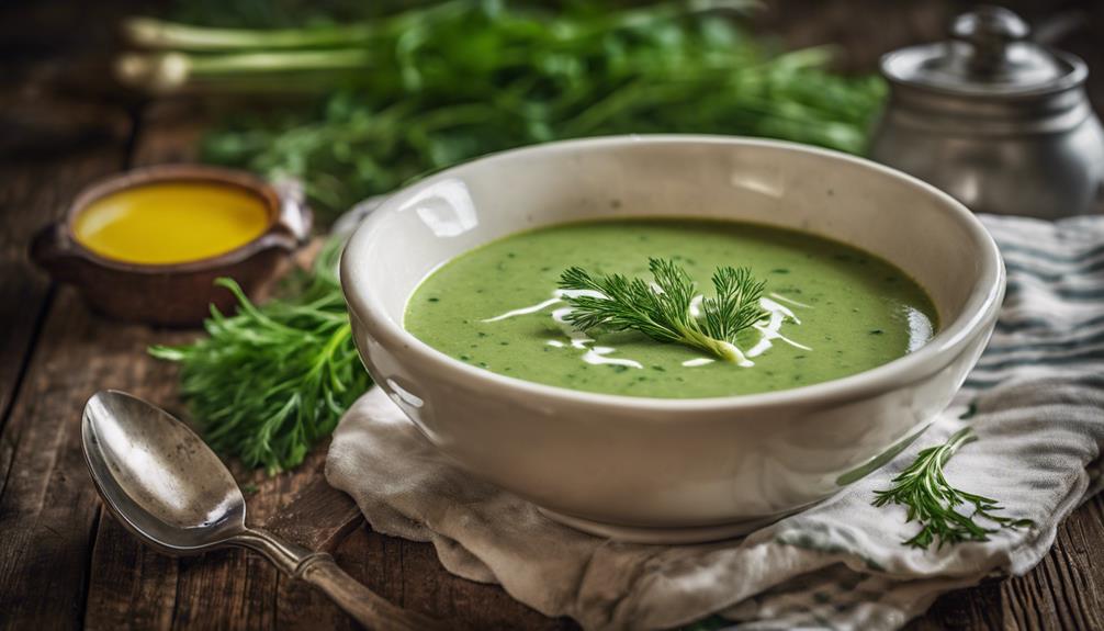 creamy fennel spinach soup