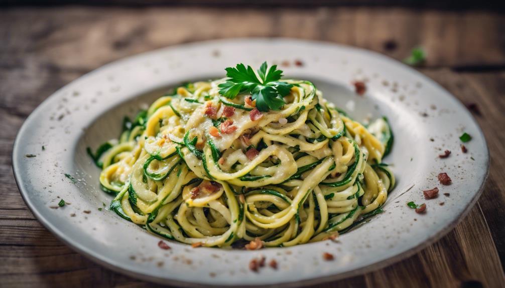 creamy garlic bacon noodles