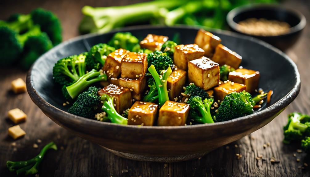 crispy tofu and broccoli