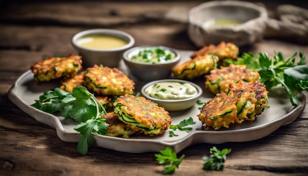 crunchy zucchini cheese fritters