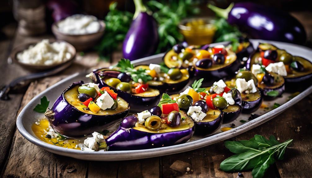 eggplant boats with feta