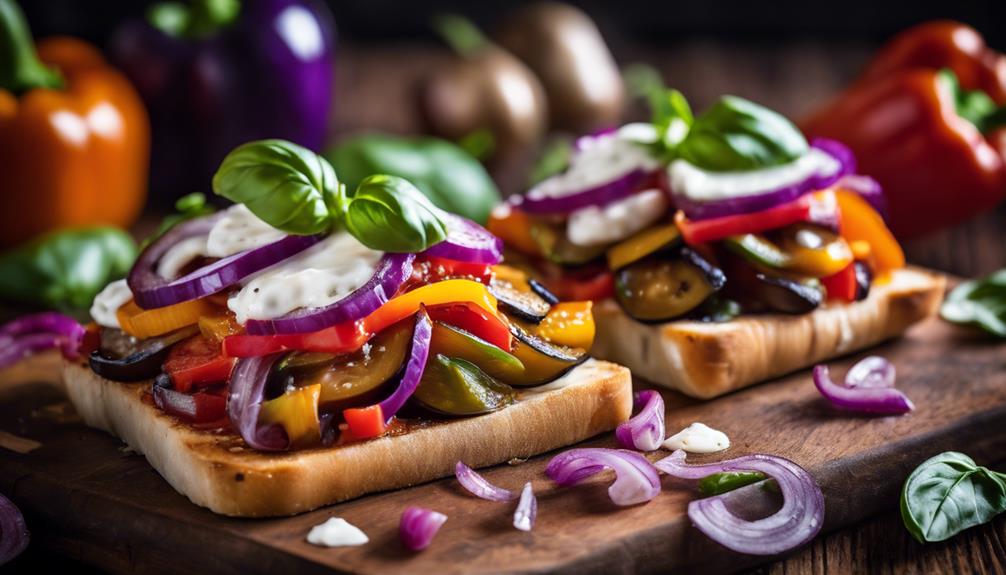 eggplant pizza with veggies