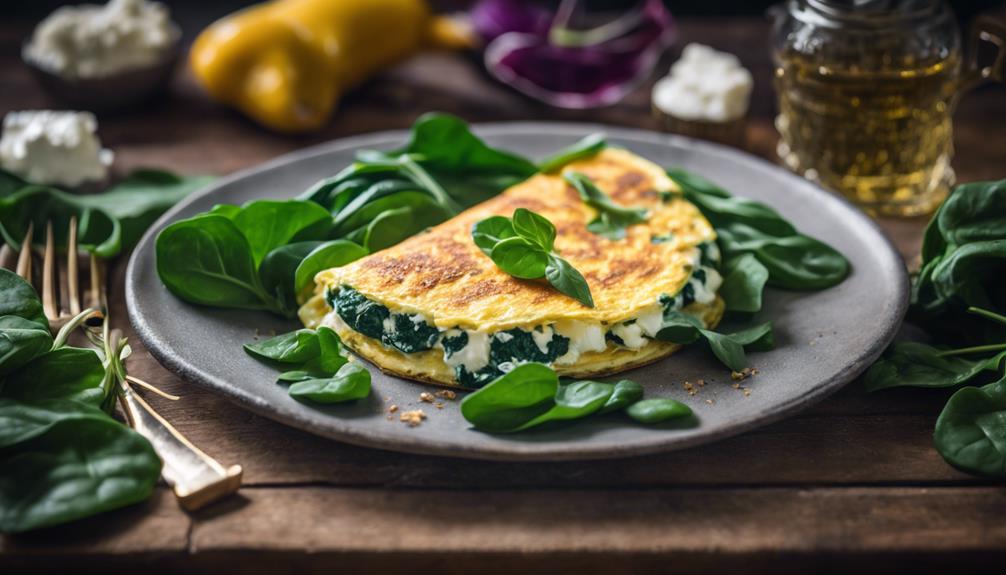 goat cheese spinach omelette