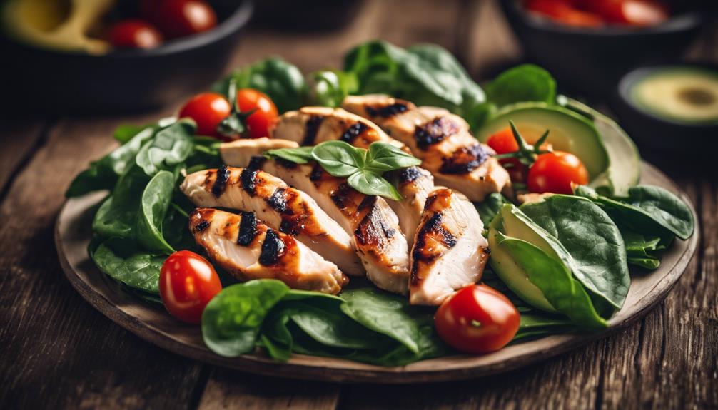 grilled chicken spinach salad