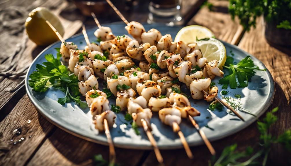 grilled squid skewers recipe