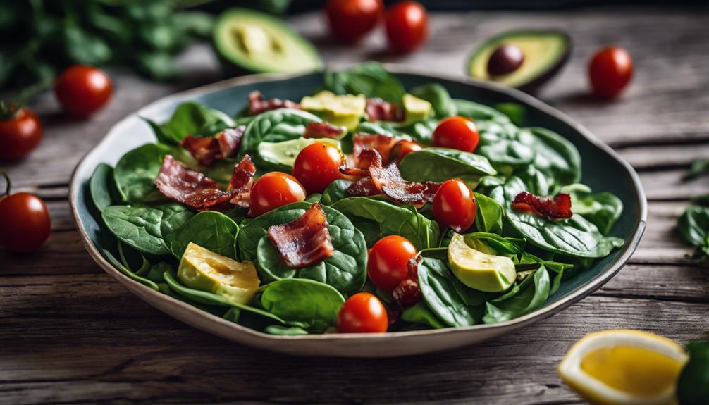 keto spinach bacon salad