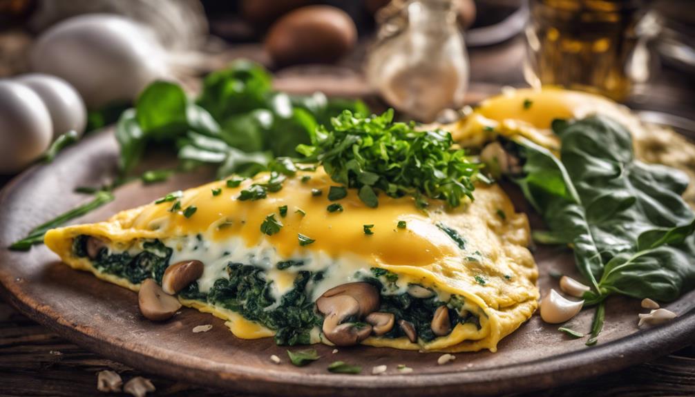 keto spinach mushroom omelette