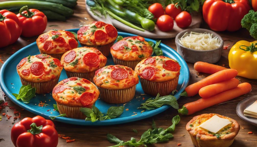 muffins de pizza pepperoni