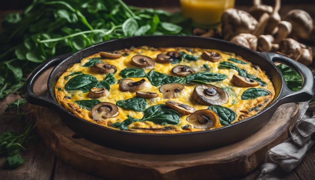 mushroom and spinach omelette