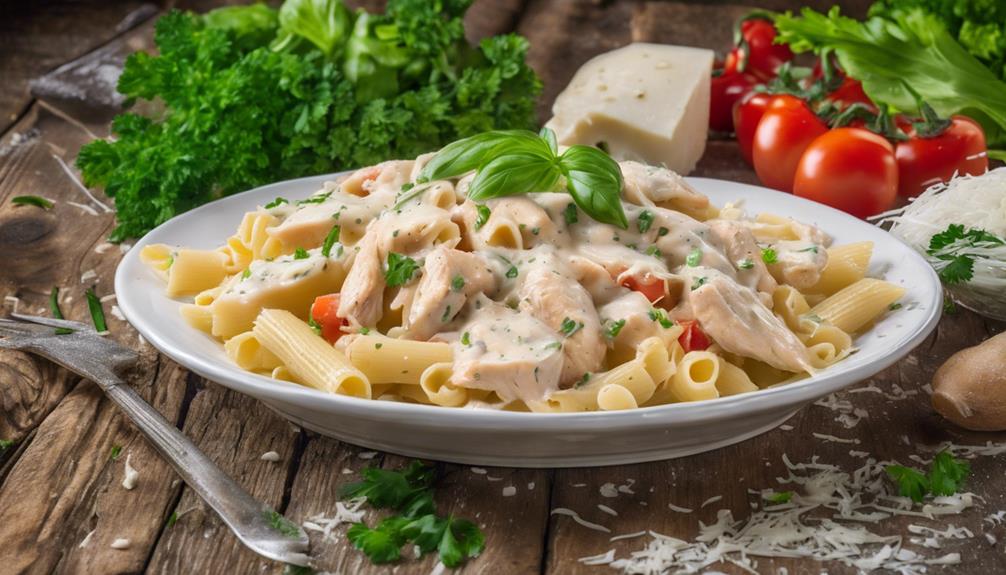 pollo alfredo keto receta