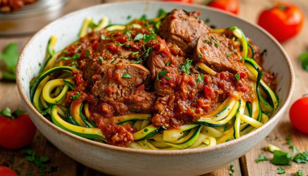 ragu de pato zoodles