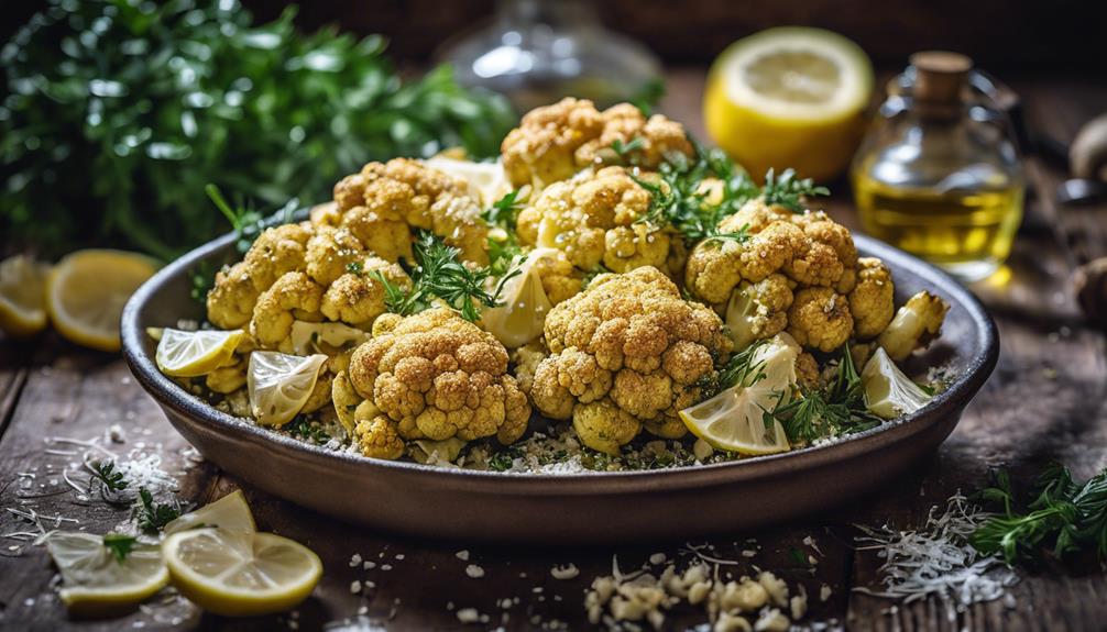 roasted cauliflower with garlic