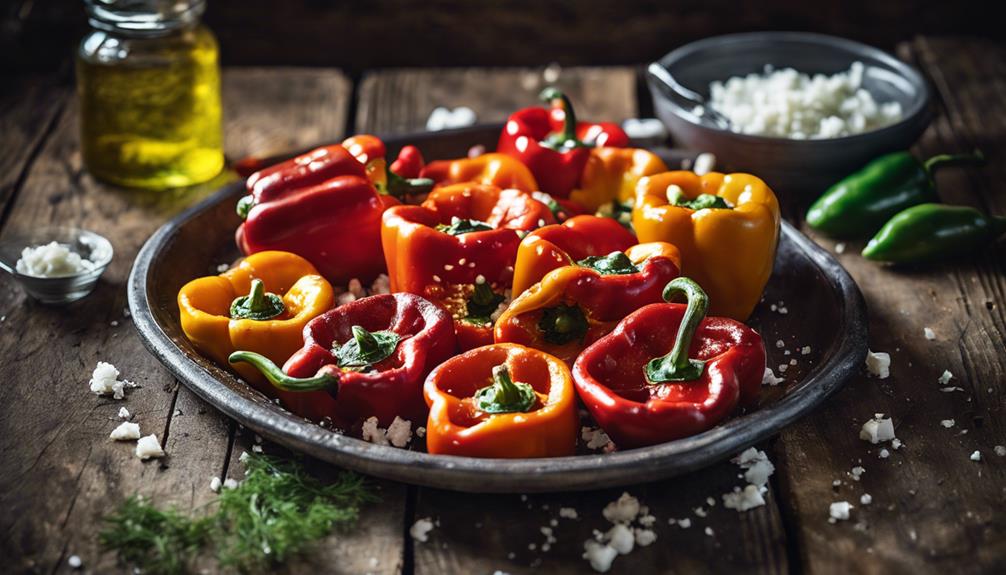 roasted peppers with feta