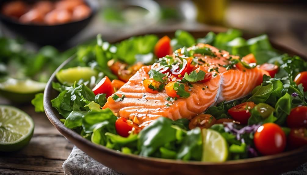 salmon spinach avocado salad