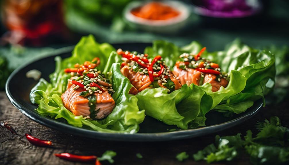 spicy asian salmon wraps