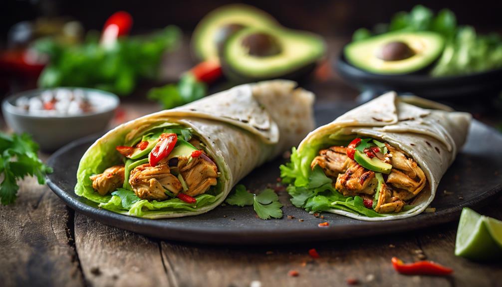 spicy avocado keto wraps