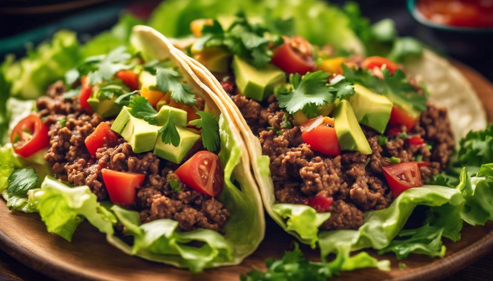 spicy beef lettuce tacos