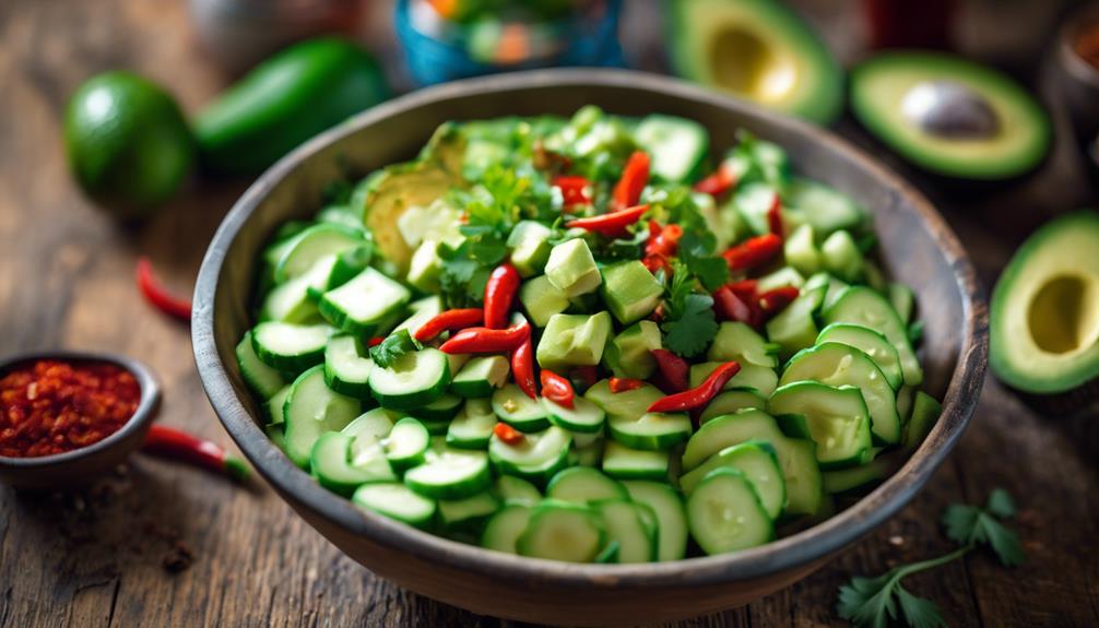 spicy cucumber avocado salad