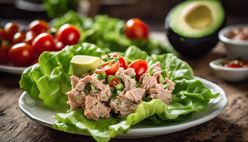 spicy tuna lettuce wrap