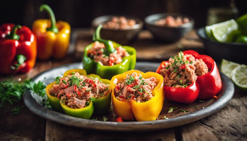 spicy tuna stuffed peppers