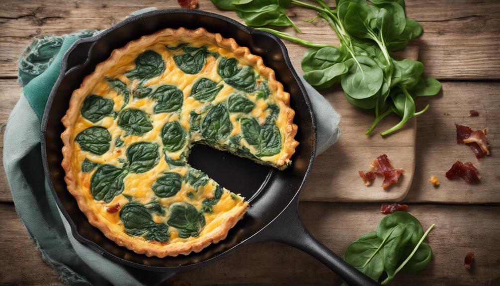 spinach and bacon quiche