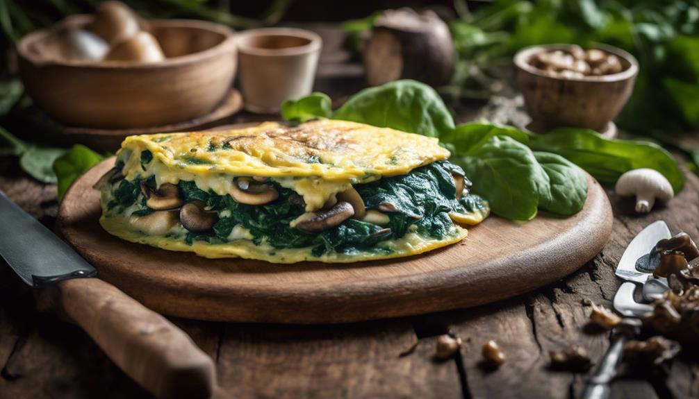 spinach and mushroom omelet