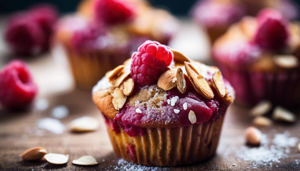 strawberry almond keto muffins