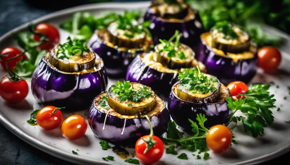 stuffed eggplant herb rounds