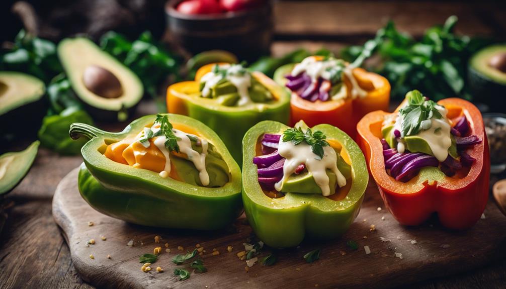 stuffed peppers with avocado