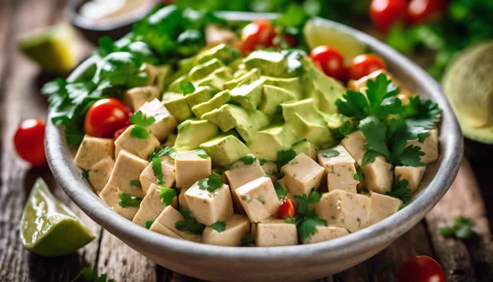 tofu and avocado salad