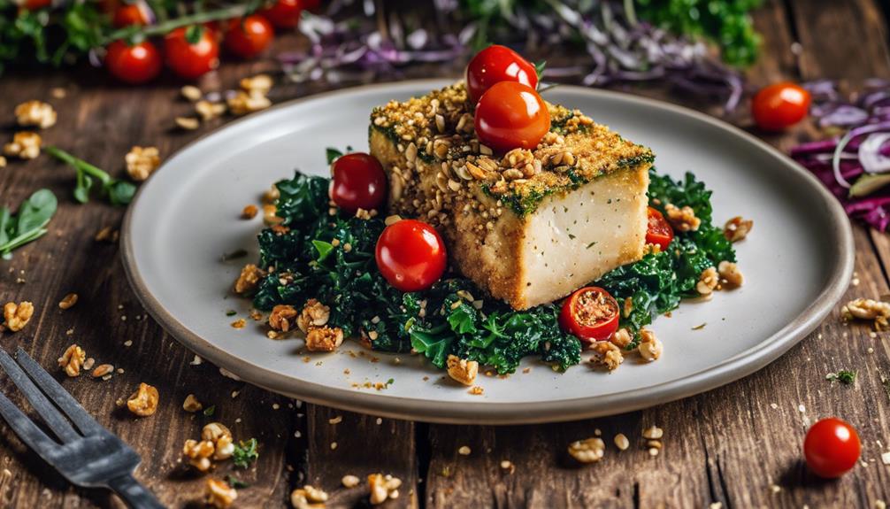 tofu con costra almendras