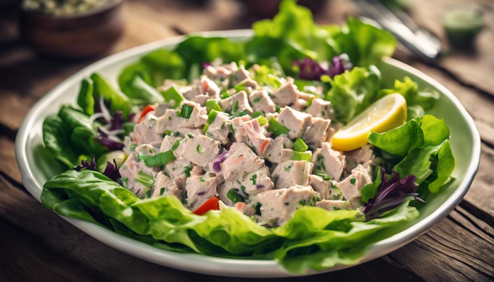 tuna salad on lettuce