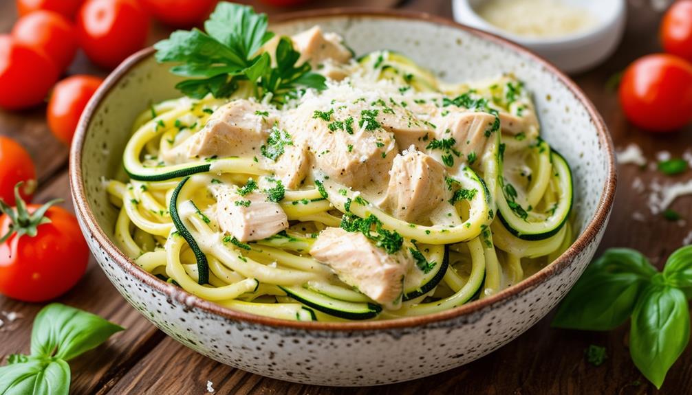 zoodles pollo alfredo receta