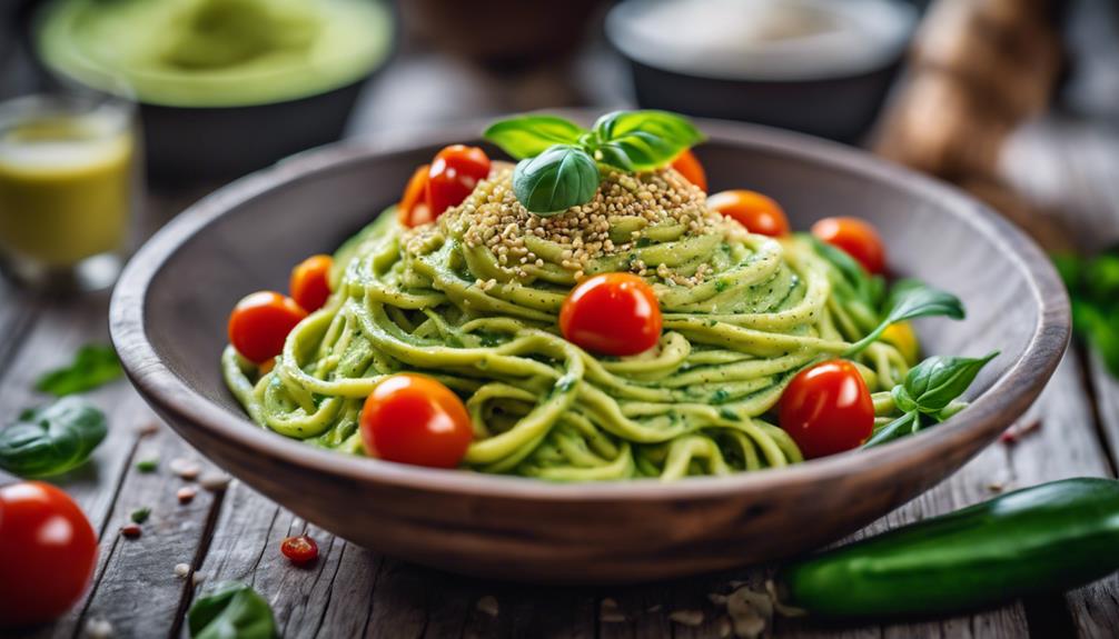 zucchini noodle avocado sauce