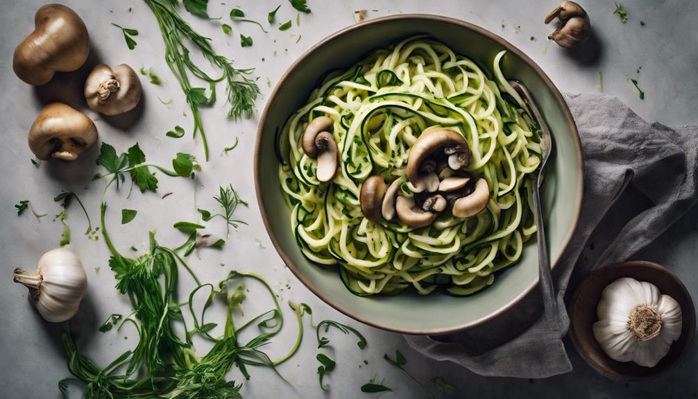 zucchini noodle mushroom dish