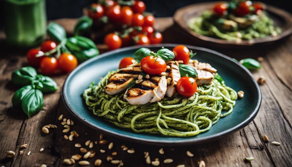 zucchini noodle pesto chicken