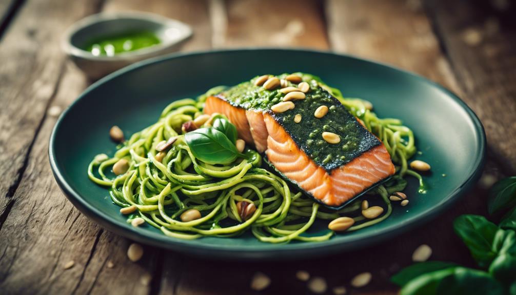 zucchini noodles with pesto