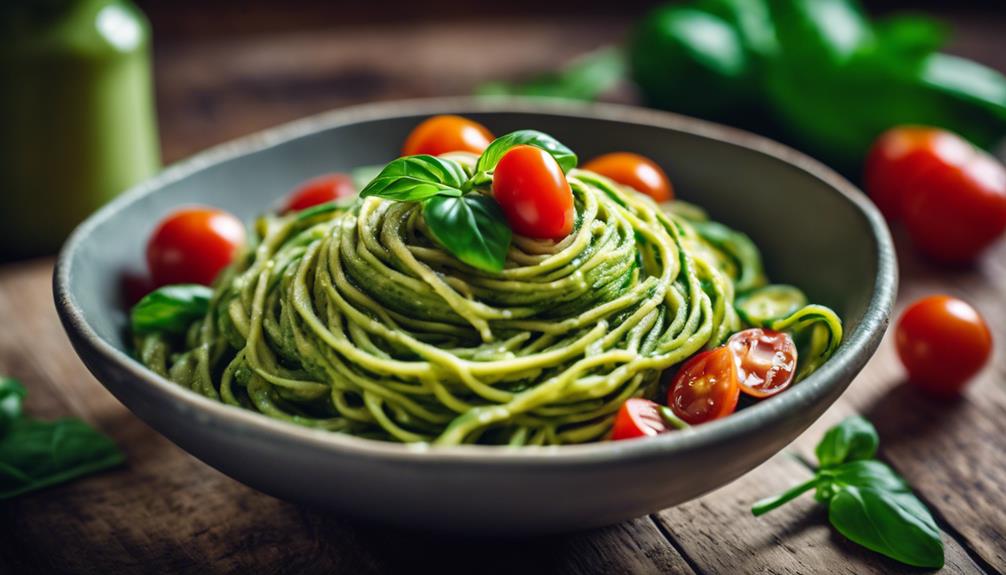 zucchini noodles with pesto